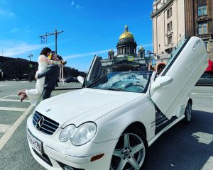 Аренда Mercedes CLK 500 кабриолет на свадьбу в Санкт-Петербурге